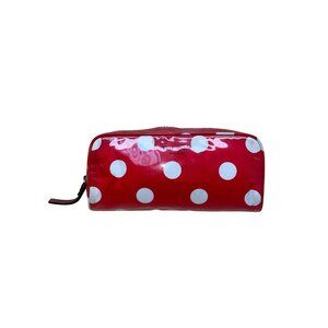 Kate Spade Women’s Red & White Polka Dot Zippered Travel Cosmetic Bag
